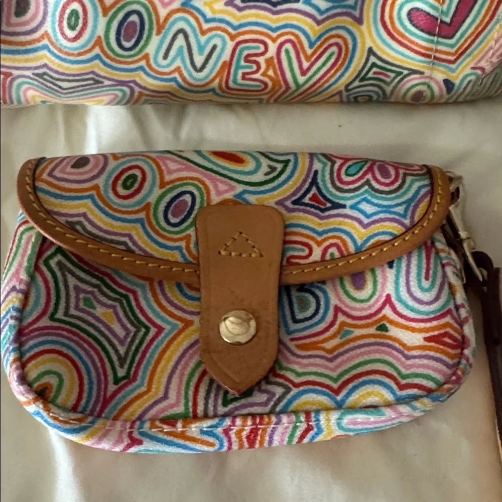 Dooney & Bourke Colorful Patterned Satchel and Pouch - Picture 3 of 4